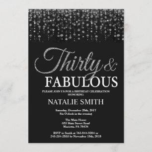 Invitation 30e anniversaire Trente et fabuleuse Parties scint