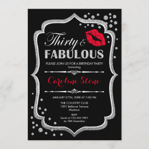 Invitation 30e anniversaire - Trente fabuleux Argent Rouge No