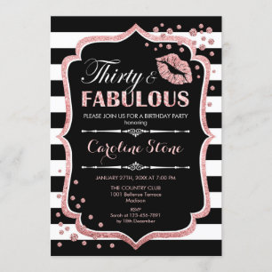 Invitation 30e anniversaire - Trente fabuleux Black Rose Gold