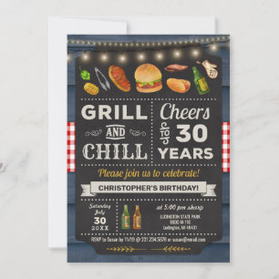 Invitation 30e barbecue Grill and Chill Anniversaire Invitati