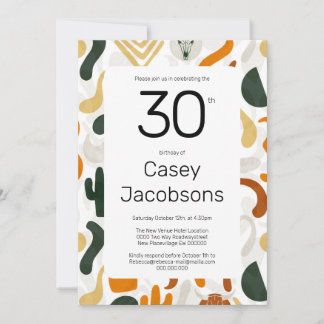 Invitation 30e boho western cowboy buffalo cactus moderne