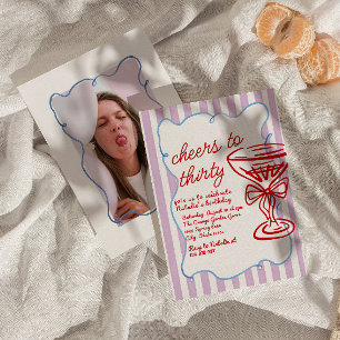 Invitation 30e dessin couleur verre de champagne photo Annive