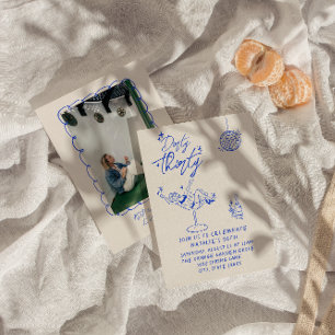 Invitation 30e Doddle Coastal Dirty Trente Photo Anniversaire