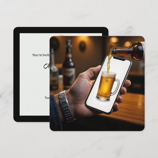 Invitation 30e fête d'anniversaire Beer Mug (Devant / Derrière)