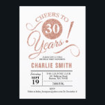 Invitation 30e fête d'anniversaire - Rose Gold White<br><div class="desc">30e Anniversaire Invitation de la fête dans le faux Rose Or et Blanc. Bravo à 30 ans ! Peut être personnalisé à tout âge. S'il vous plaît,  envoyez-moi un message si vous avez besoin d'une personnalisation plus poussée.</div>