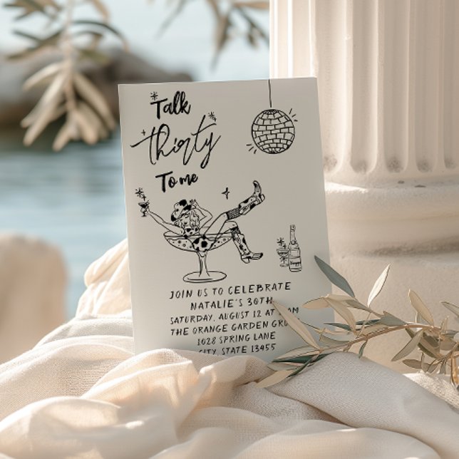 Invitation 30e Fille Vache Doddle Parle Trente À Moi Annivers (Créateur téléchargé)