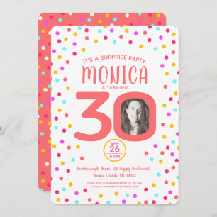 Invitation 30e photo personnalisée anniversaire de naissance 