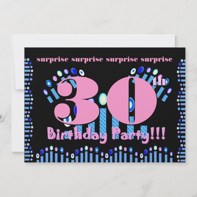 Invitation 30e SURPRISE Modèle d'invitation à la fête d'anniv (Devant)
