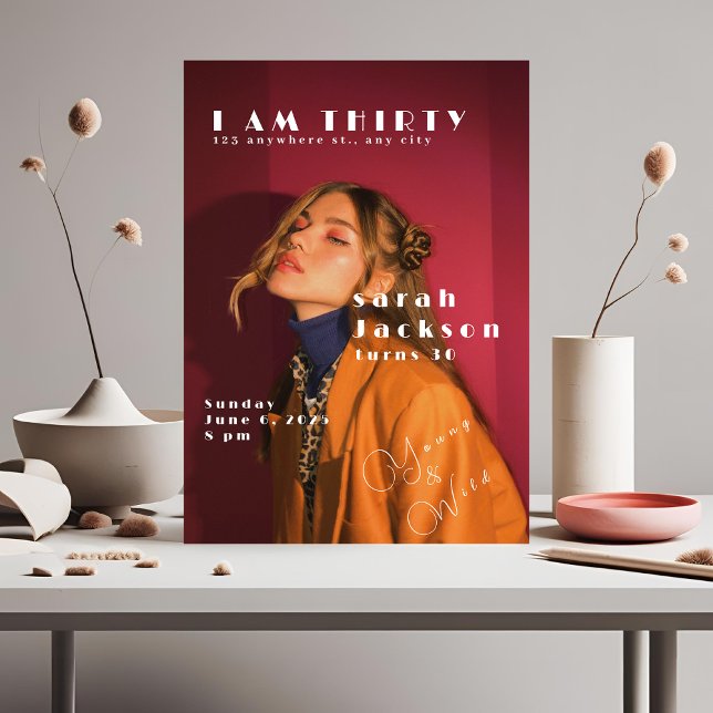 Invitation 30ème anniversaire avec photo (Créateur téléchargé)