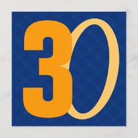 30ème Bleu et or W951 de nombres importants