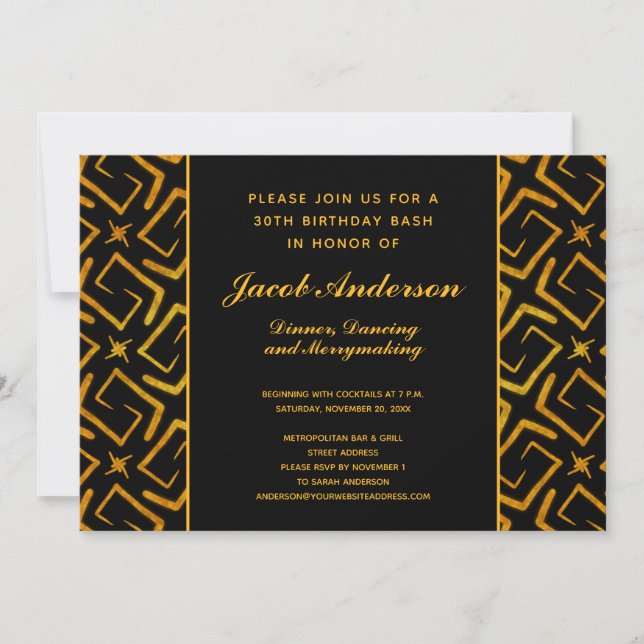 Invitation 30ème Dîner et danse élégants de fête (Devant)