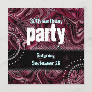 Invitation 30ème Rouge de ~ d'invitation de fête