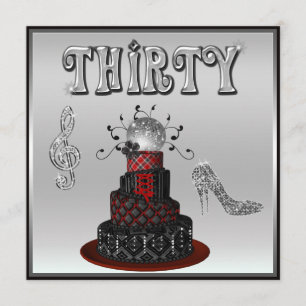 Invitation 30ème Talons d'étincelle de gâteau de diva de