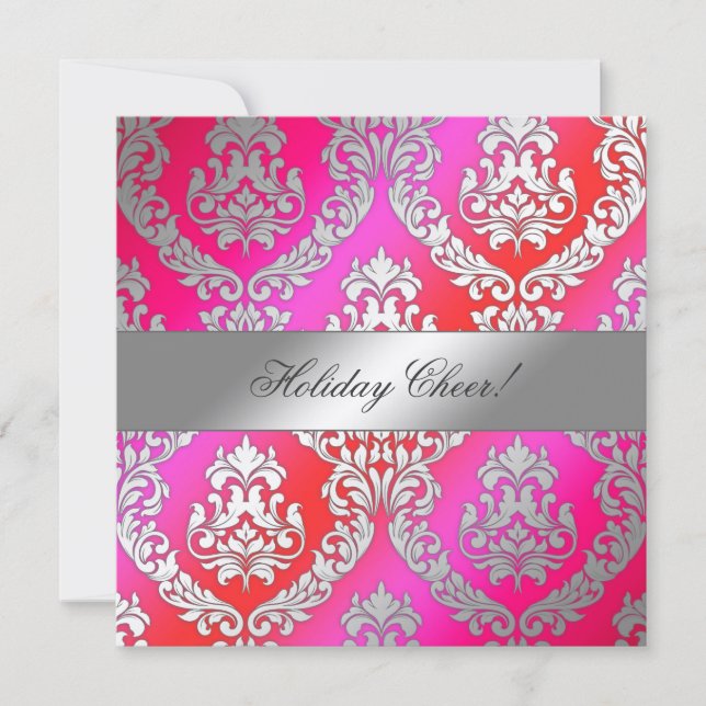 Invitation 311 Alonnah Damask Cherry Cake Metallic Gold (Devant)