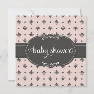 Invitation 311 Baby shower arc-en-ciel à mâchoires et grises
