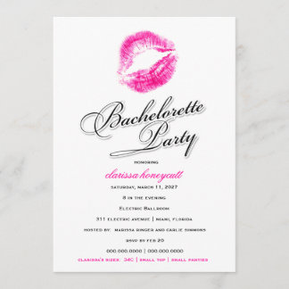 Invitation 311-Bachelorette - Baisers roses