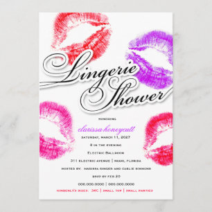 Invitation 311 Baisers colorés de la douche de Lingerie