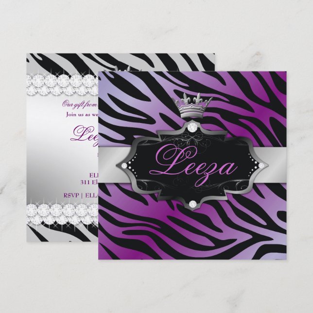 Invitation 311-Baroque Princess Premium Metallic (Devant / Derrière)