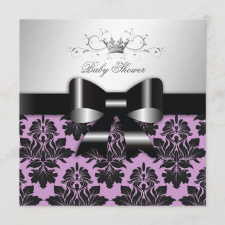 Invitation 311 bébé pourpre de l'arc | de noir de damassé de