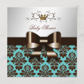 Invitation 311 Blackberry Brown Damask Rose Turquoise
