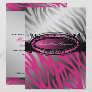 Invitation 311 bonbon 16 au zèbre de roses indien de C'est