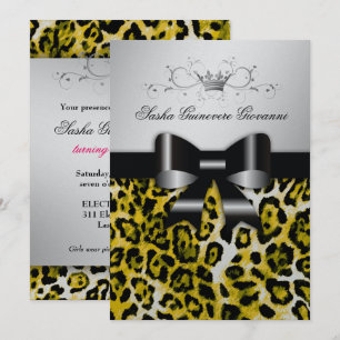 Invitation 311 Chic Leopard Bow Métallic Silve