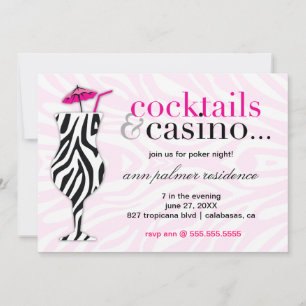 Invitation 311 Cocktails et Casino Zebra
