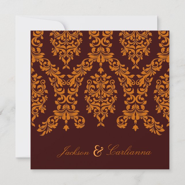 Invitation 311 Dashing Damask Fresh Orange 5,25x5,25 (Devant)