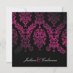 Invitation 311-Dashing Damask Night Magenta
