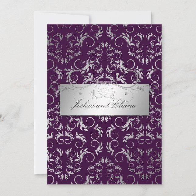 Invitation 311 Divine d'argent {Faux}| Eggplant (Devant)