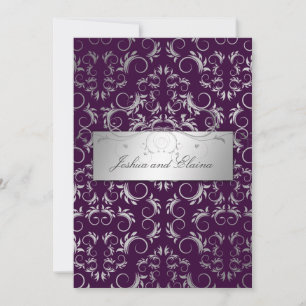 Invitation 311 Divine d'argent {Faux}  Eggplant