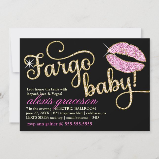 Invitation 311 Fargo Baby Glitzy Kiss Metallic (Devant)