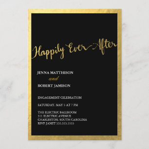 Invitation 311 Faux Gold Foil Heureusement