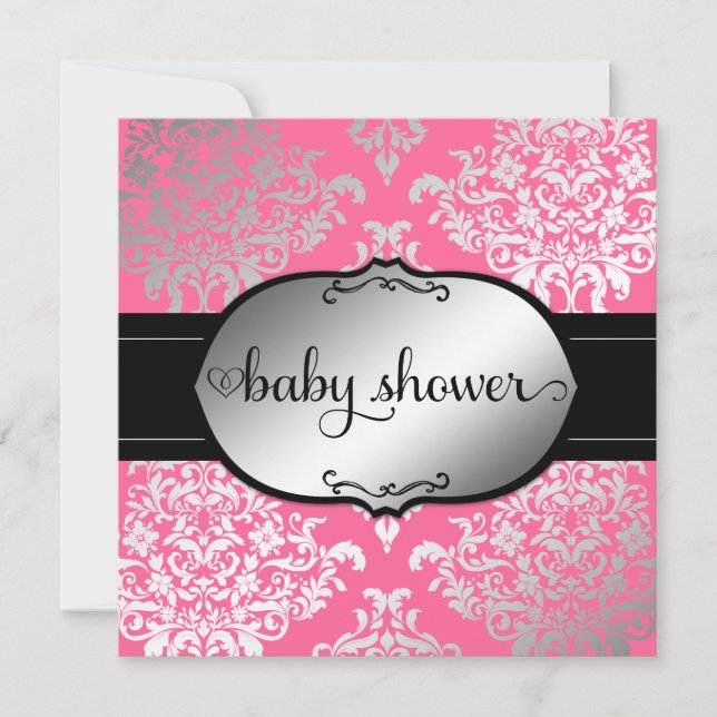 Invitation 311 Faux Silver Lux Damask (Devant)
