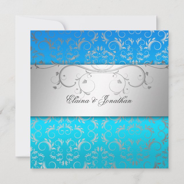 Invitation 311-Fond Tropical Divin Silver Sans Couronne (Devant)