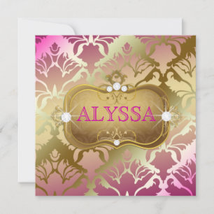 Invitation 311 Glamour Golden Pink Damask 40 et fabuleux