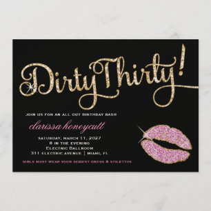Invitation 311 Glitzy Dirty Trente Anniversaire Fête Sparkle