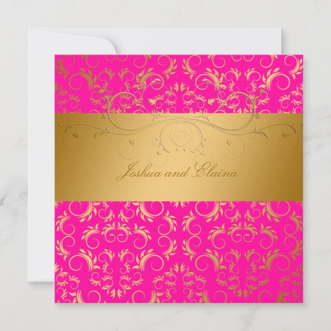 Invitation 311-Golden diVine Passion rose 5,25 x 5,25 (Devant)
