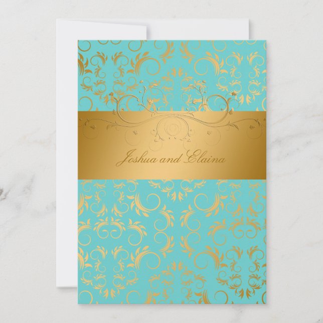Invitation 311-Golden diVine| Rapidité Turquoise (Devant)