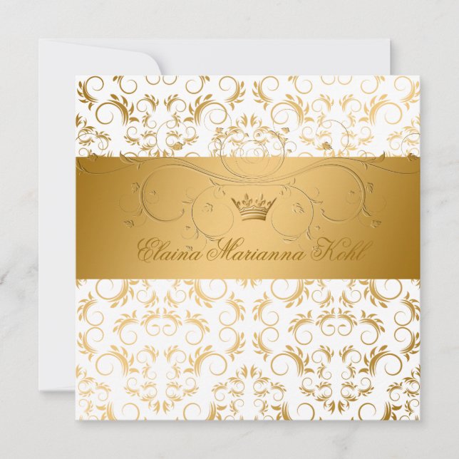 Invitation 311-Golden diVine White Delight Sweet 16 (Devant)