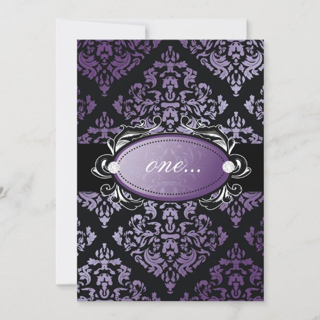 Invitation 311-Invitation Luxuriante De Damas Violettes (Devant)