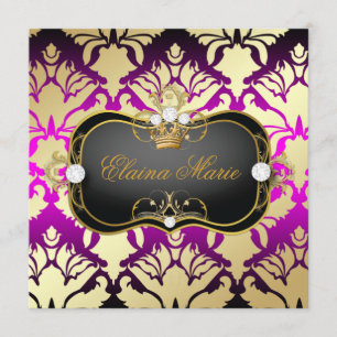 Invitation 311 Jet Black Ciao Bella Sweet sixteen en soie ros