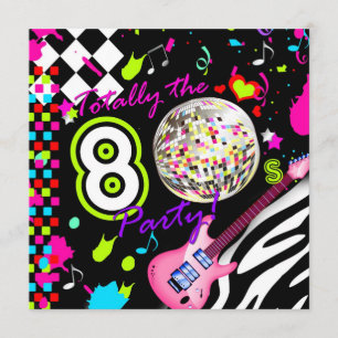 Invitation 311 Le bal Disco Guitare Rose des années 80