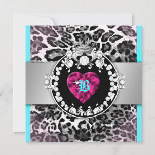 Invitation 311-Leopard-Tique Reine des Coeurs Sweet 16