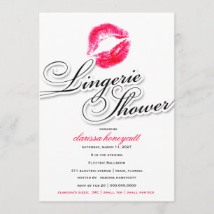 Invitation 311-Lingerie Shower - Candy Red Kisses