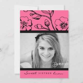 Invitation 311-Lush Pink Sweet 16 ou diplôme