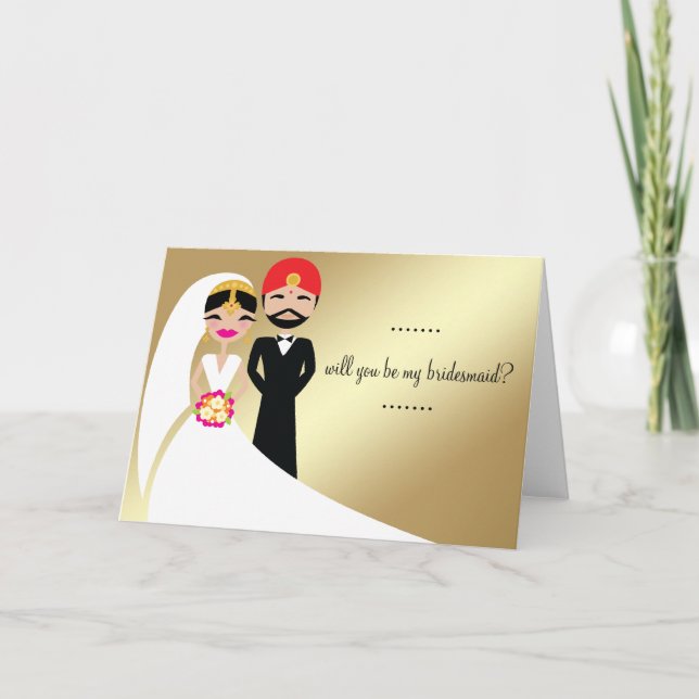 Invitation 311 Maries et groom Indian à White Gown (Devant)