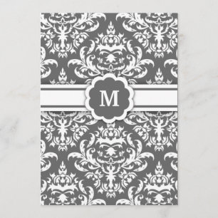 Invitation 311-Marissa Monogramme Damask Charbon