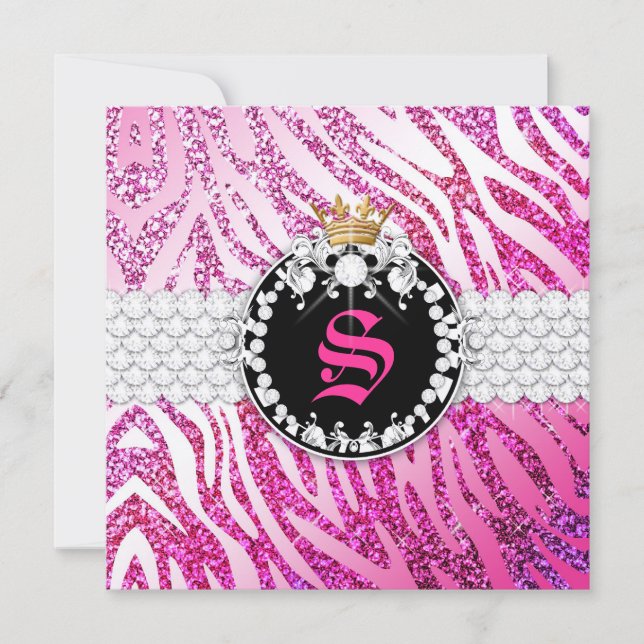 Invitation 311 Parties scintillant Queen Zebra Metallic (n'im (Devant)