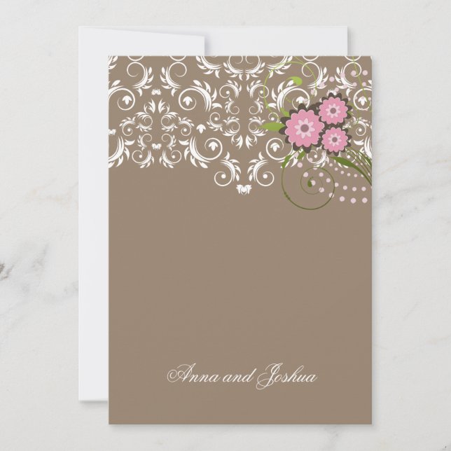Invitation 311-Pink sable floral du Flourish | (Devant)